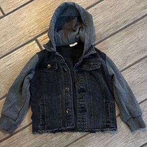 Children's Denim Jacket with Gray Hood